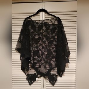 Gothic lace skulls poncho